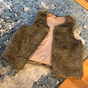 Tommy Hilfiger Brown Faux Fur Vest